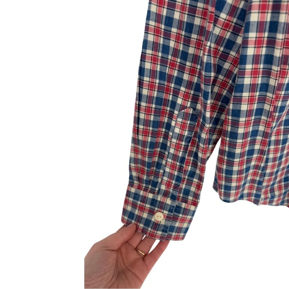 Polo Country Ralph Lauren Men’s Large Classic Fit Indigo Plaid Camp Shirt Casual - Picture 11 of 16